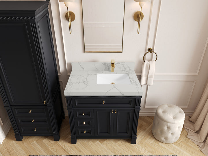 Paris 36 in. W x 22 in. D Right Offset Sink Bathroom Vanity - photo 39