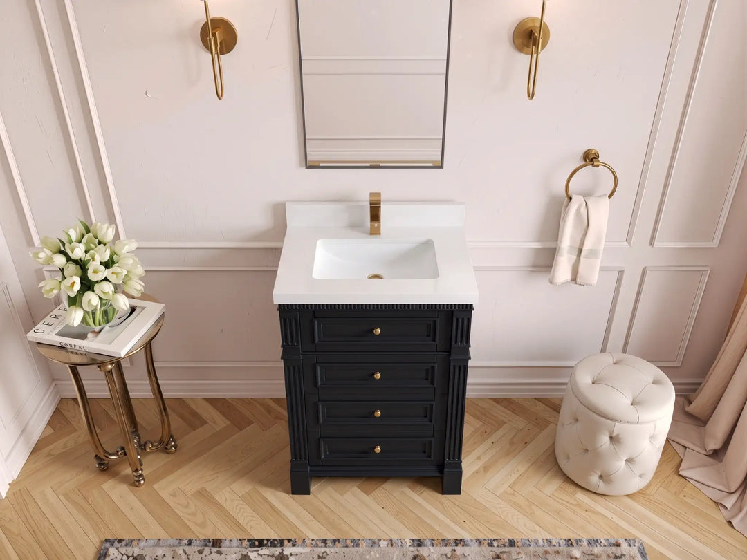 Paris 24 in. W x 22 in. D Single Sink Bathroom Vanity | 
              
                Black
                
                  
             - PRS-CAB-BLK-23 - photo №16