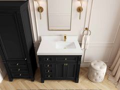 Paris 36 in. W x 22 in. D Right Offset Sink Bathroom Vanity - photo 24