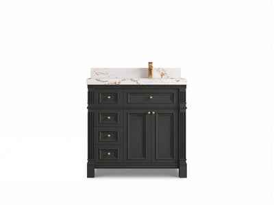 Paris 36 in. W x 22 in. D Right Offset Sink Bathroom Vanity
