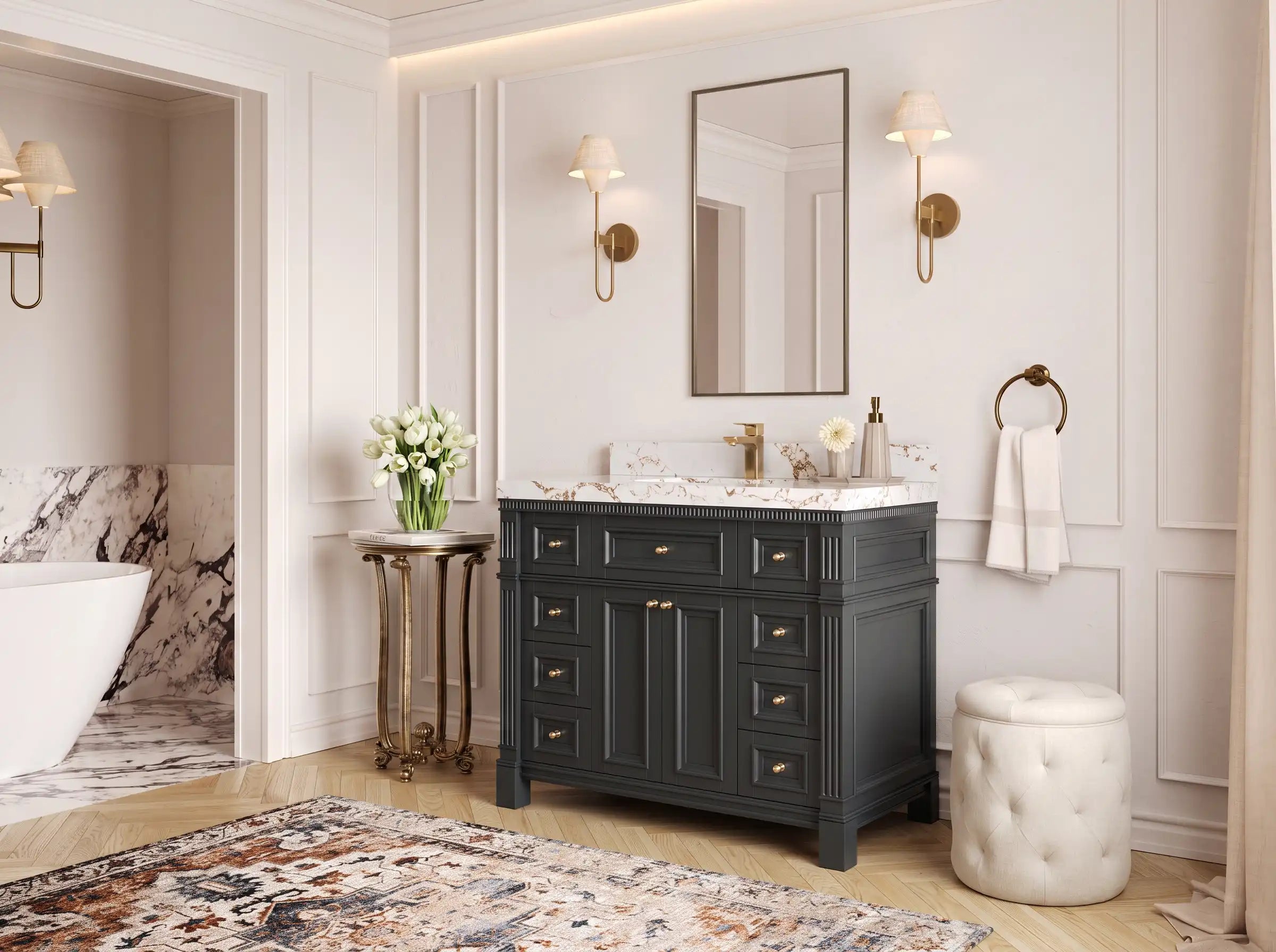 Paris 42 in. W x 22 in. D Single Sink Bathroom Vanity