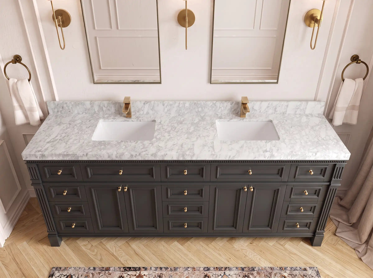 Paris 84 in. W x 22 in. D Double Sink Bathroom Vanity