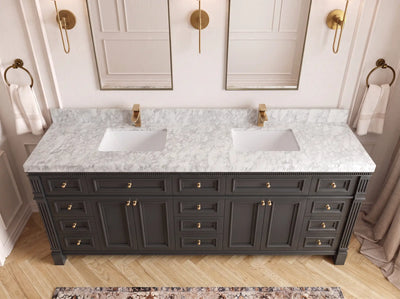 Paris 84 in. W x 22 in. D Double Sink Bathroom Vanity