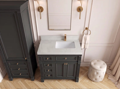 Paris 36 in. W x 22 in. D Right Offset Sink Bathroom Vanity
