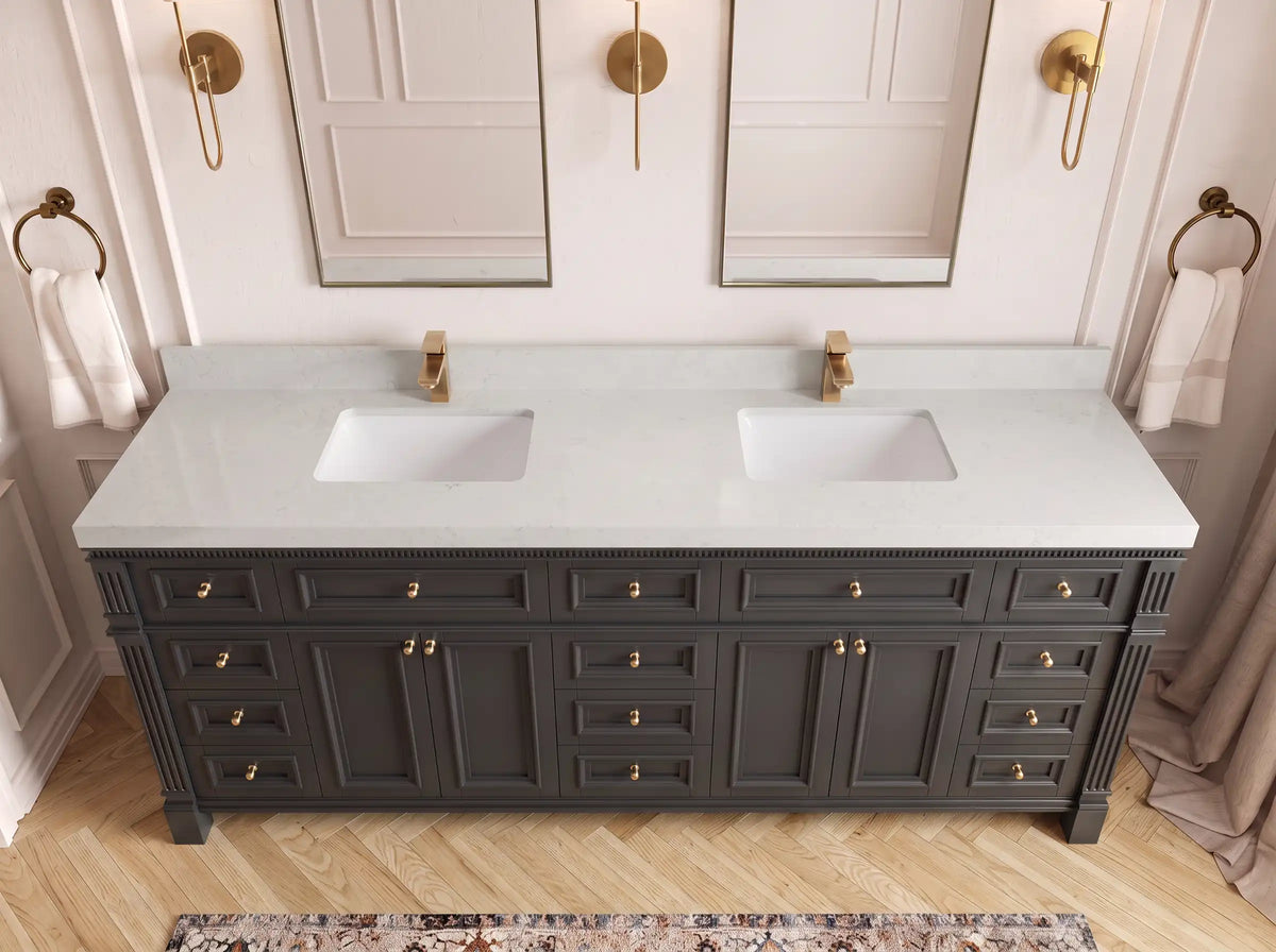 Paris 84 in. W x 22 in. D Double Sink Bathroom Vanity