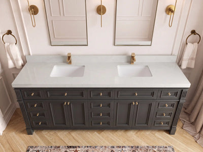 Paris 84 in. W x 22 in. D Double Sink Bathroom Vanity