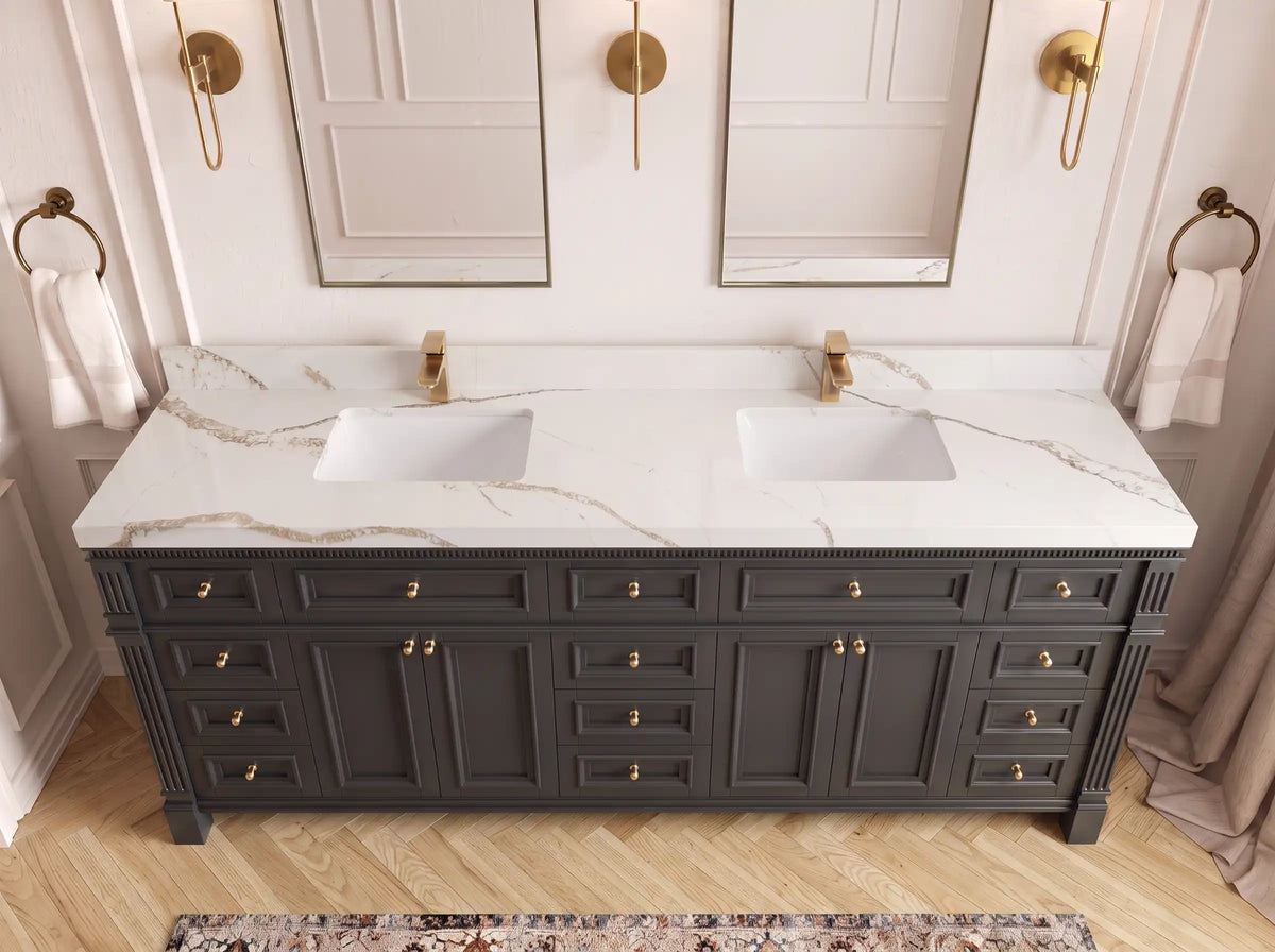 Paris 84 in. W x 22 in. D Double Sink Bathroom Vanity