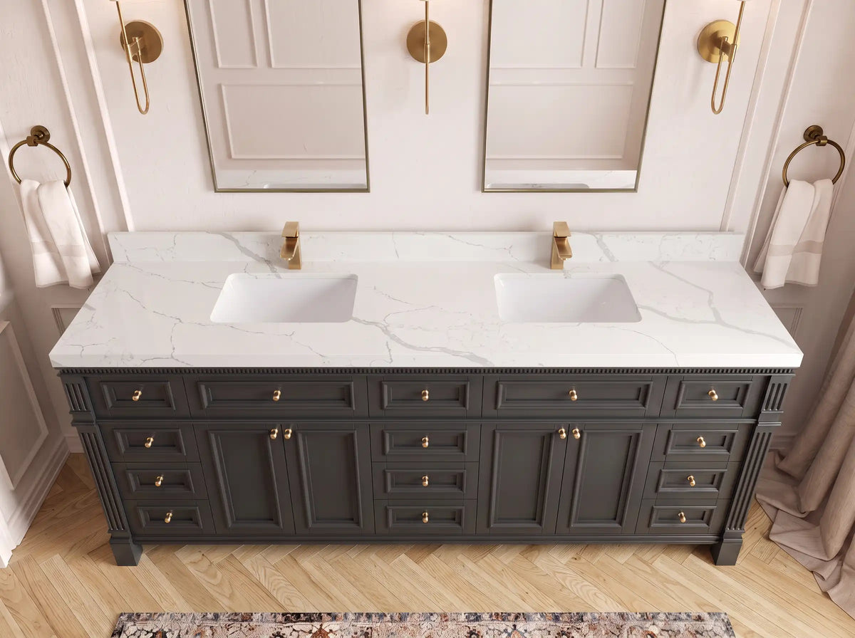 Paris 84 in. W x 22 in. D Double Sink Bathroom Vanity