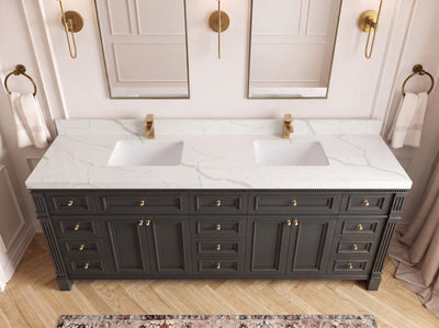 Paris 84 in. W x 22 in. D Double Sink Bathroom Vanity