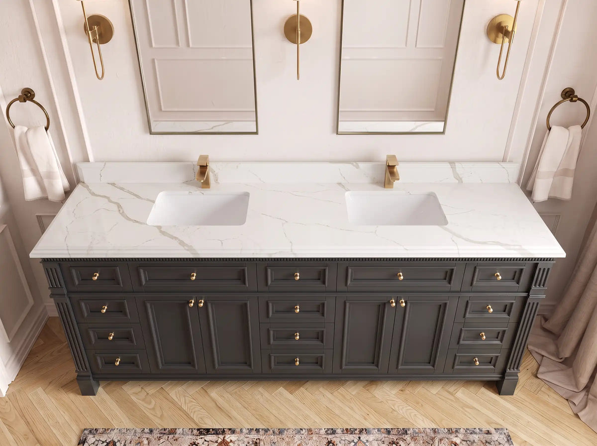 Paris 84 in. W x 22 in. D Double Sink Bathroom Vanity