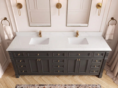 Paris 84 in. W x 22 in. D Double Sink Bathroom Vanity