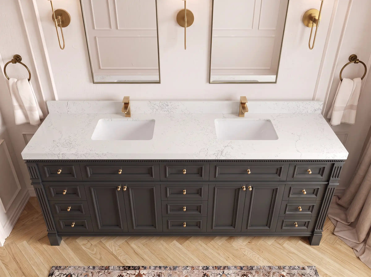 Paris 84 in. W x 22 in. D Double Sink Bathroom Vanity