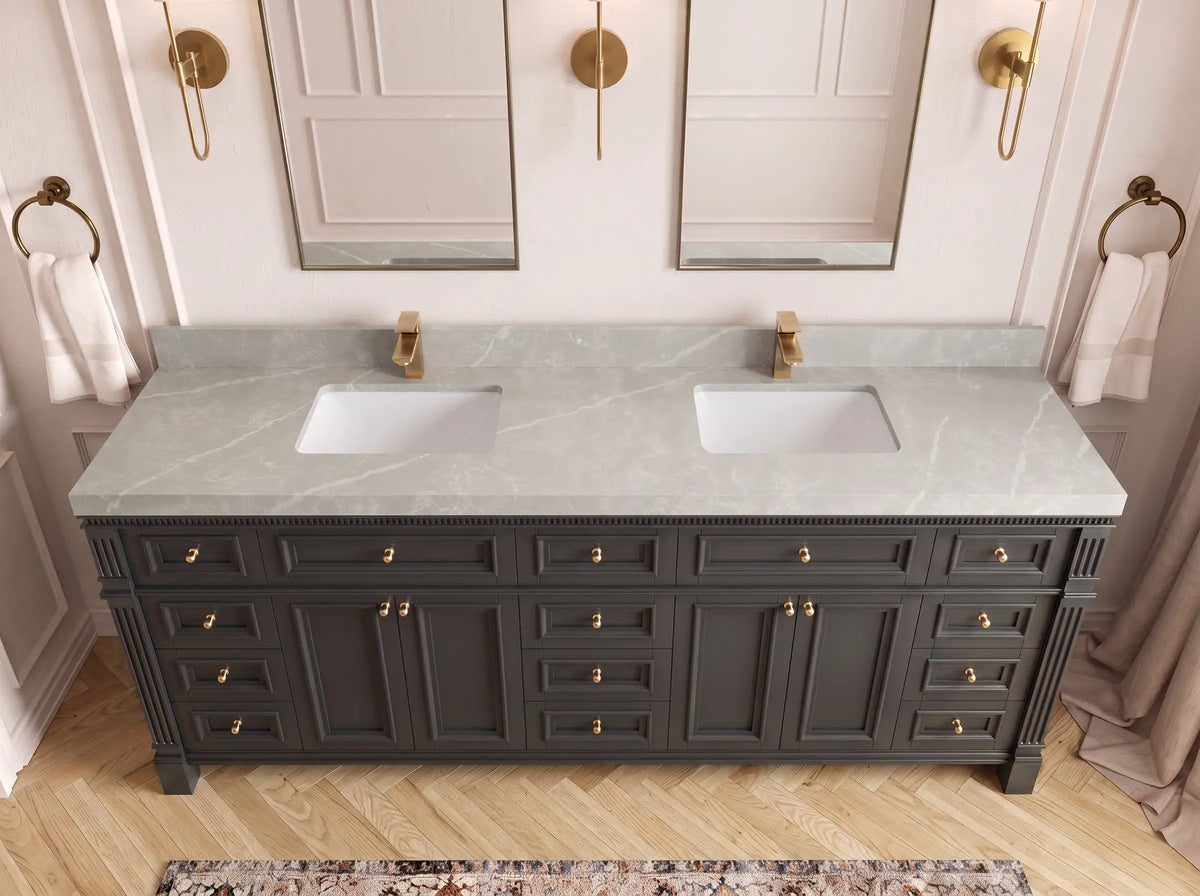 Paris 84 in. W x 22 in. D Double Sink Bathroom Vanity