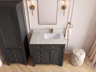 Paris 36 in. W x 22 in. D Right Offset Sink Bathroom Vanity