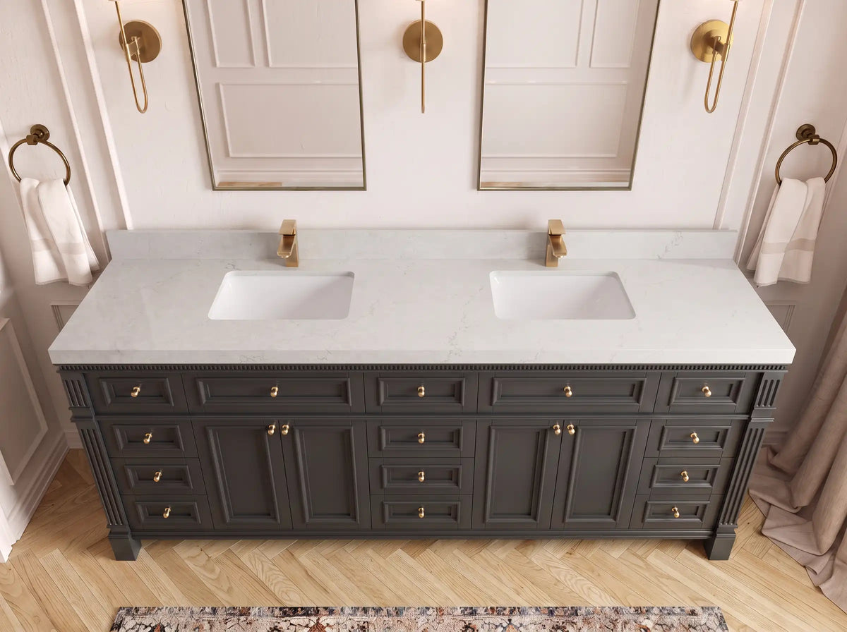 Paris 84 in. W x 22 in. D Double Sink Bathroom Vanity