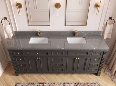 Paris 84 in. W x 22 in. D Double Sink Bathroom Vanity