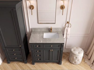 Paris 36 in. W x 22 in. D Right Offset Sink Bathroom Vanity