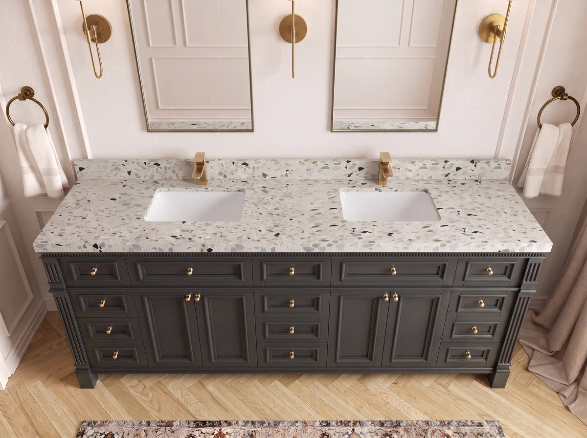 Paris 84 in. W x 22 in. D Double Sink Bathroom Vanity