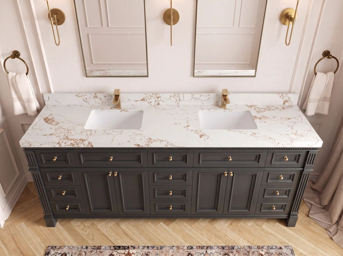 Paris 84 in. W x 22 in. D Double Sink Bathroom Vanity