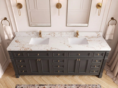 Paris 84 in. W x 22 in. D Double Sink Bathroom Vanity