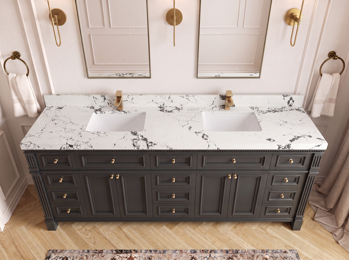 Paris 84 in. W x 22 in. D Double Sink Bathroom Vanity