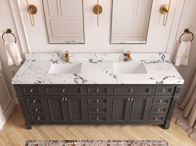 Paris 84 in. W x 22 in. D Double Sink Bathroom Vanity