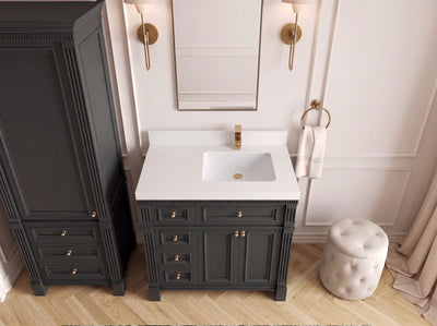 Paris 36 in. W x 22 in. D Right Offset Sink Bathroom Vanity