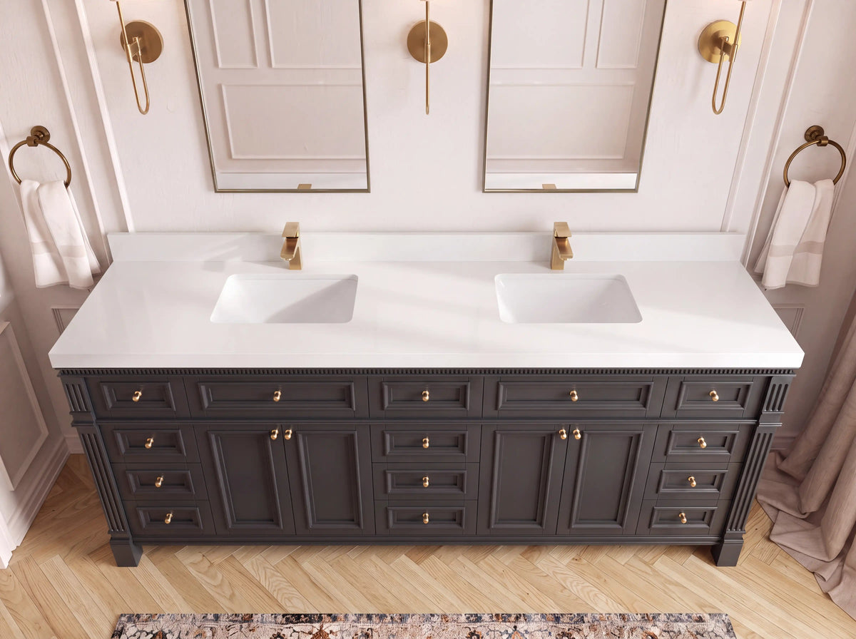 Paris 84 in. W x 22 in. D Double Sink Bathroom Vanity