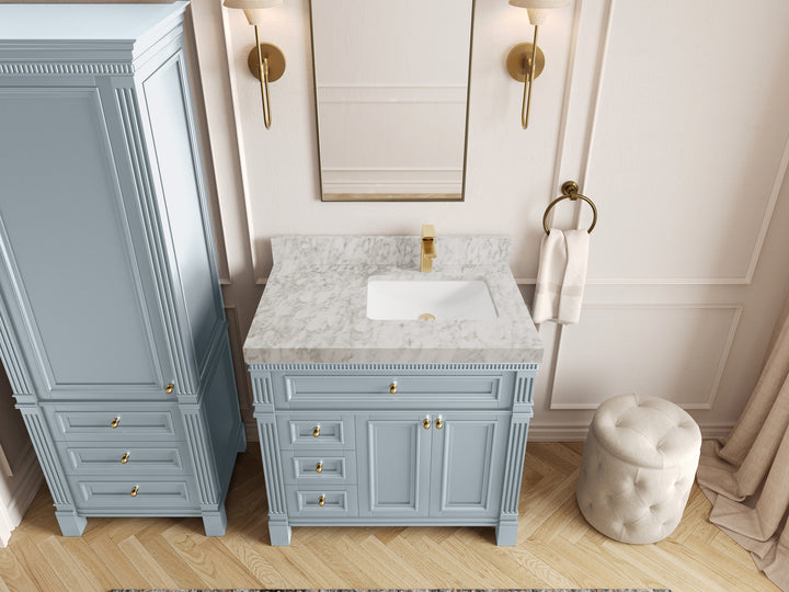 Paris 36 in. W x 22 in. D Right Offset Sink Bathroom Vanity - photo 11