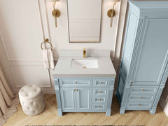 Paris 36 in. W x 22 in. D Bathroom Vanity with Center Sink - photo 13