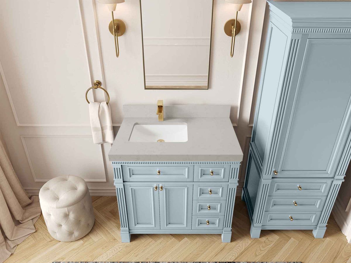 Paris 36 in. W x 22 in. D Left Offset Sink Bathroom Vanity