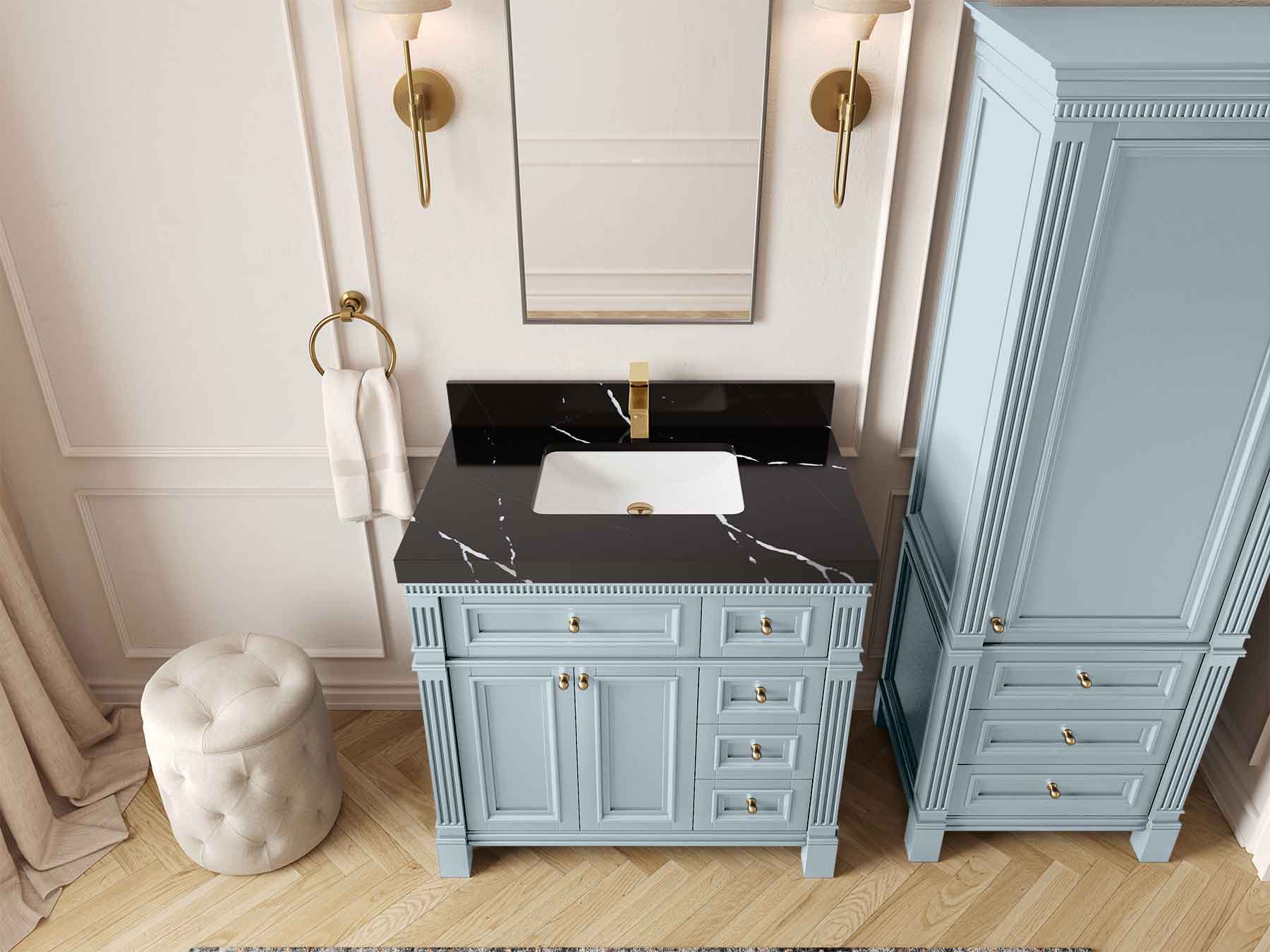 Paris 36 in. W x 22 in. D Center Sink Bathroom Vanity