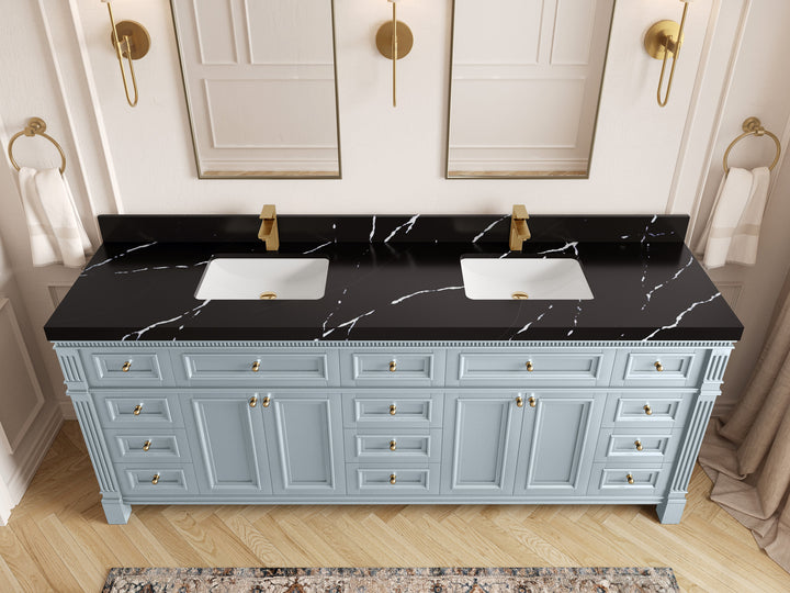 Paris 84 in. W x 22 in. D Double Sink Bathroom Vanity - photo 11