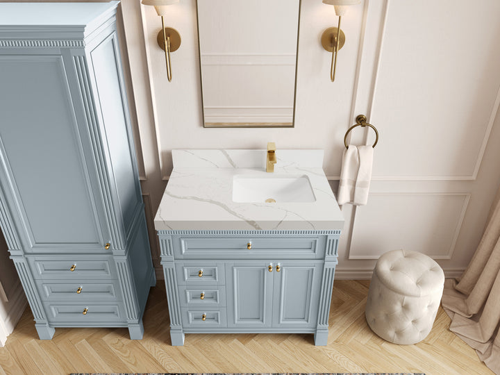 Paris 36 in. W x 22 in. D Right Offset Sink Bathroom Vanity - photo 17
