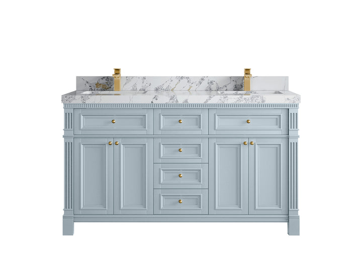 Paris 60 in. W x 22 in. D Double Sink Bathroom Vanity - photo 20