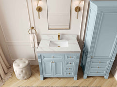 Paris 36 in. W x 22 in. D Bathroom Vanity with Center Sink - photo 17