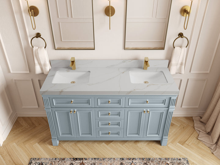 Paris 60 in. W x 22 in. D Double Sink Bathroom Vanity - photo 21