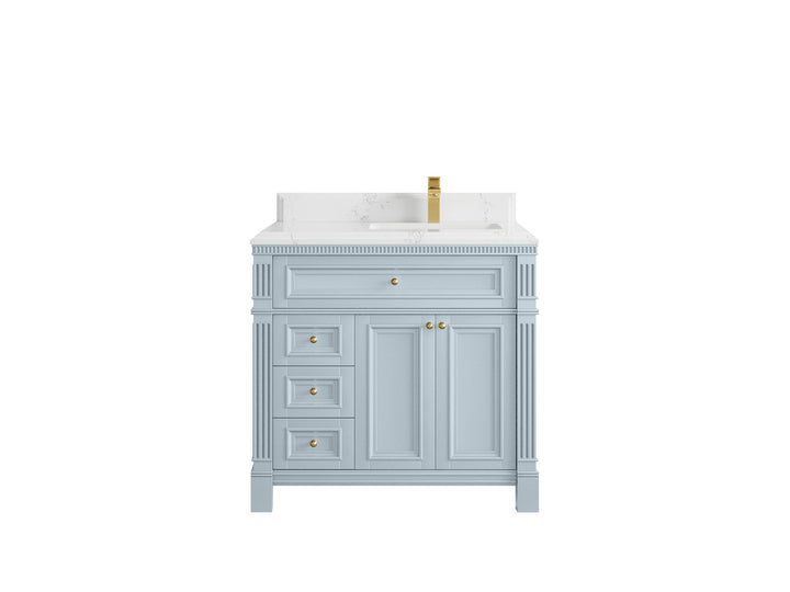 Paris 36 in. W x 22 in. D Right Offset Sink Bathroom Vanity - photo 26