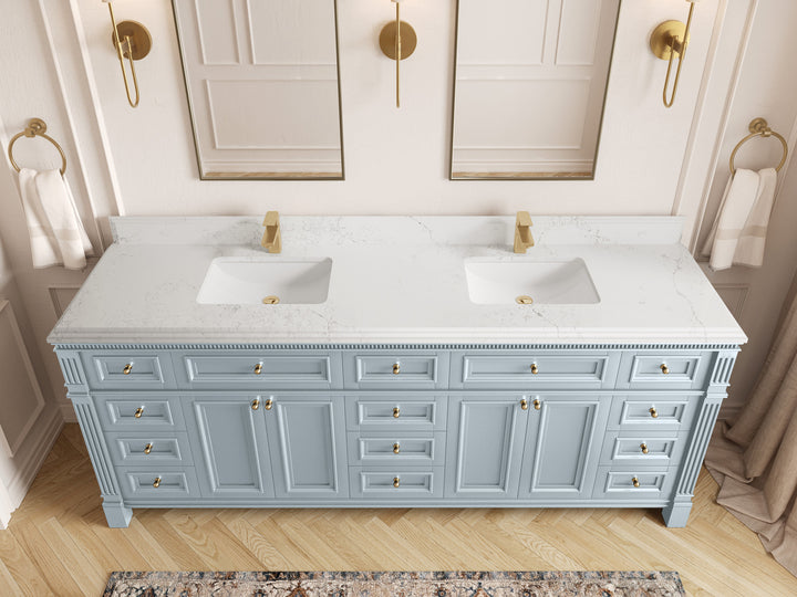 Paris 84 in. W x 22 in. D Double Sink Bathroom Vanity - photo 25