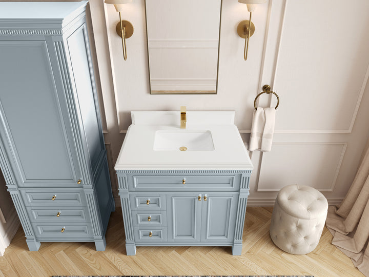 Paris 36 in. W x 22 in. D Center Sink Bathroom Vanity - photo 23