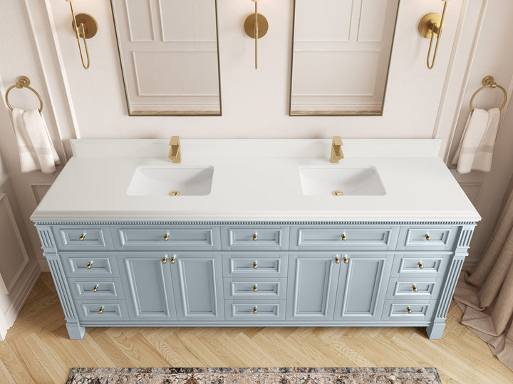 Paris 84 in. W x 22 in. D Double Sink Bathroom Vanity - photo 27