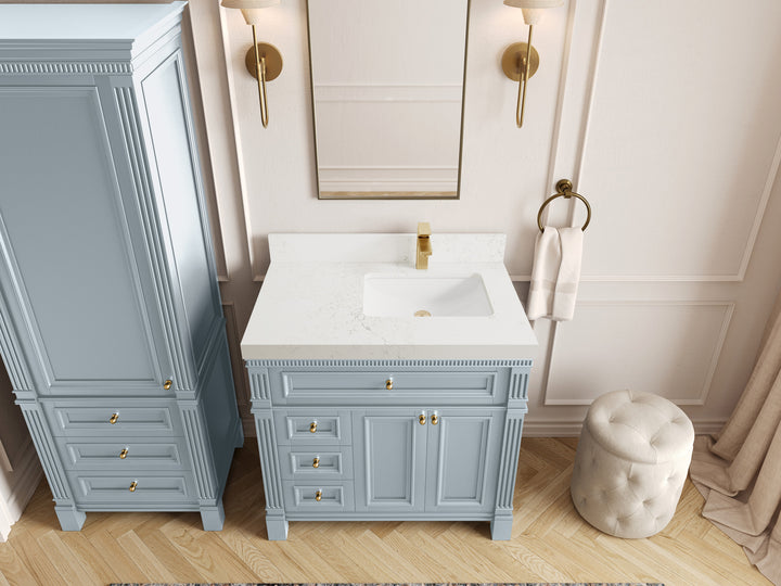Paris 36 in. W x 22 in. D Right Offset Sink Bathroom Vanity - photo 29