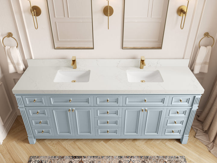 Paris 84 in. W x 22 in. D Double Sink Bathroom Vanity - photo 29