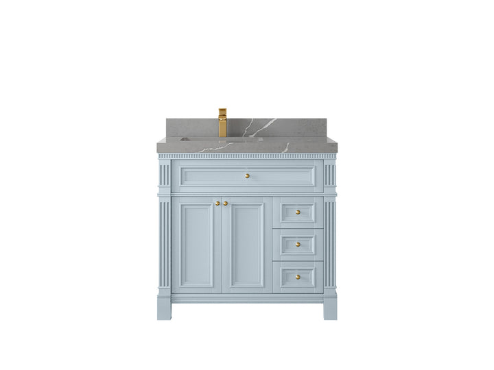 Paris 36 in. W x 22 in. D Left Offset Sink Bathroom Vanity - photo 34