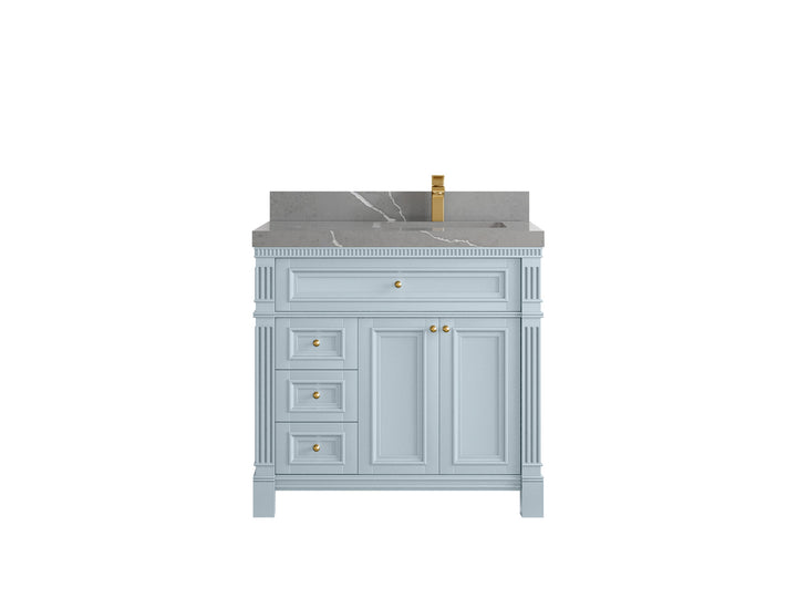 Paris 36 in. W x 22 in. D Right Offset Sink Bathroom Vanity - photo 34