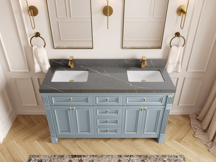 Paris 60 in. W x 22 in. D Double Sink Bathroom Vanity - photo 33