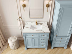 Paris 36 in. W x 22 in. D Bathroom Vanity with Center Sink - photo 23