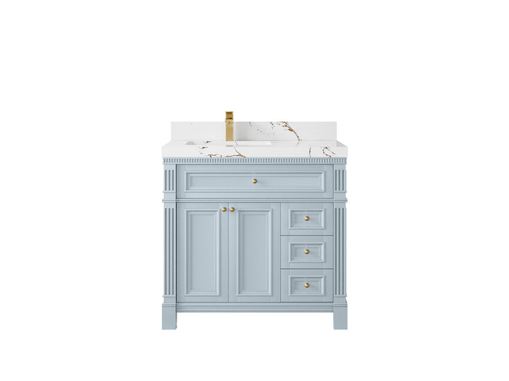 Paris 36 in. W x 22 in. D Left Offset Sink Bathroom Vanity - photo 36