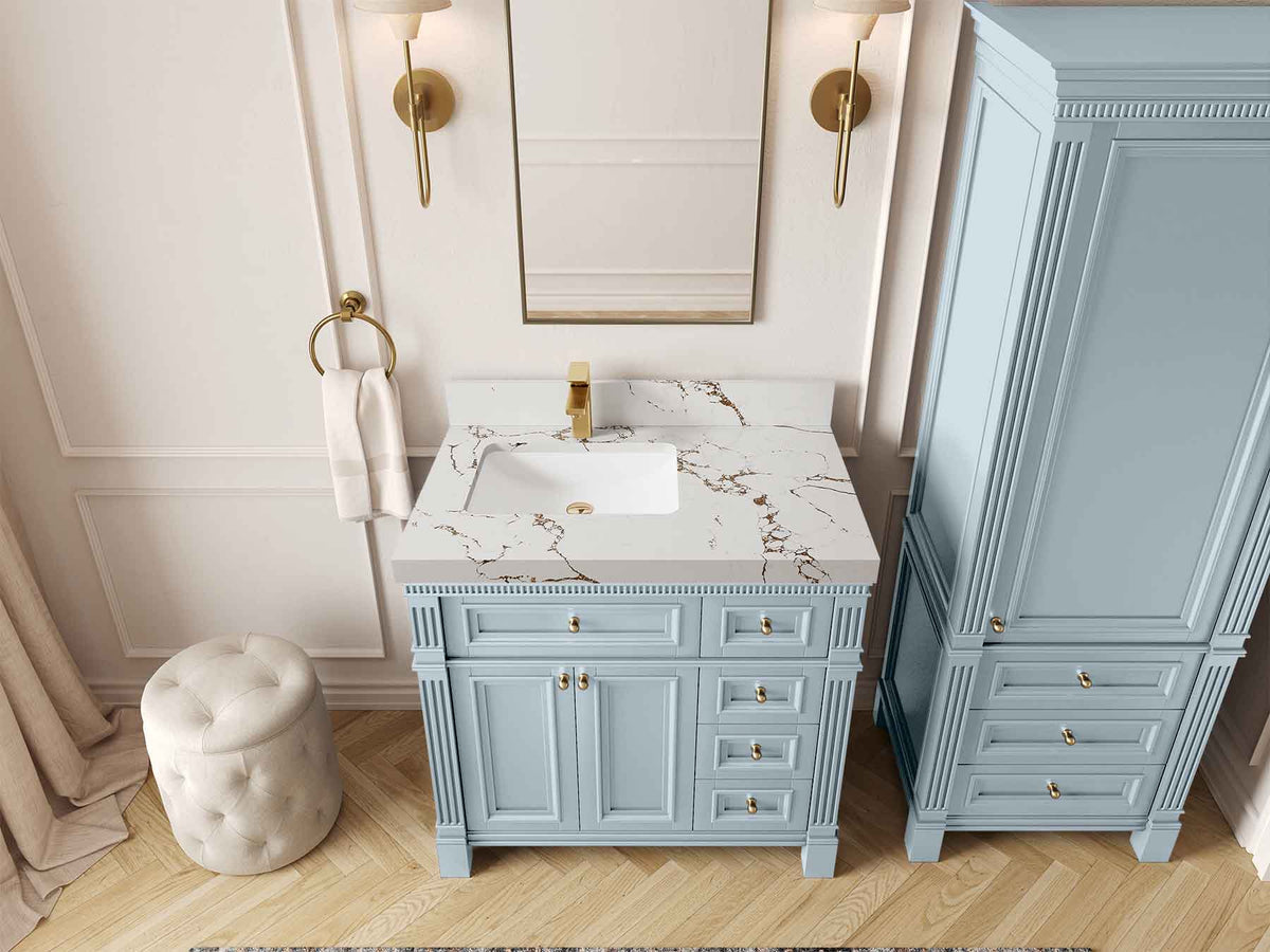 Paris 36 in. W x 22 in. D Left Offset Sink Bathroom Vanity
