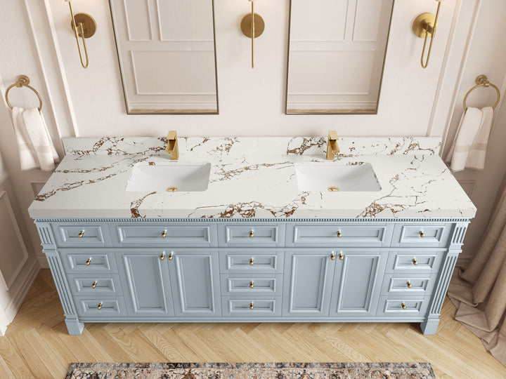 Paris 84 in. W x 22 in. D Double Sink Bathroom Vanity - photo 35